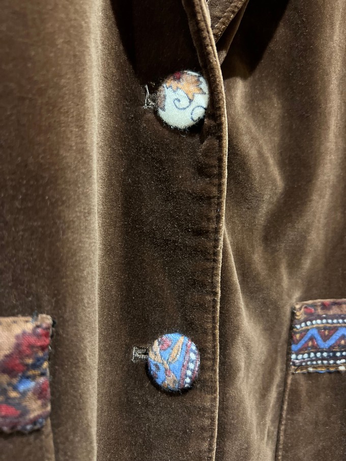 Brown Velvet Upcycled Blazer from MPIRA
