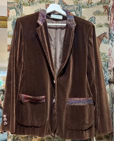 Brown Velvet Upcycled Blazer via MPIRA