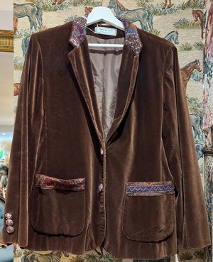 Brown Velvet Upcycled Blazer from MPIRA