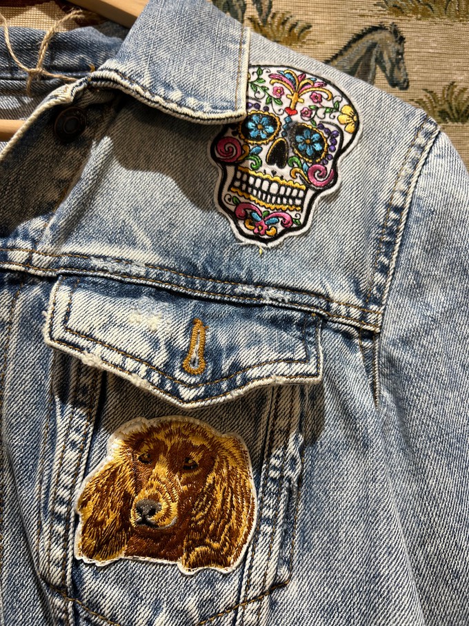 Upcycled Denim Jacket With Badges from MPIRA