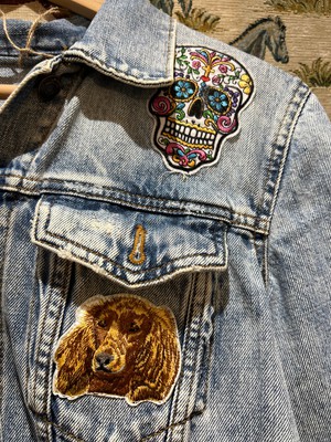 Upcycled Denim Jacket With Badges from MPIRA