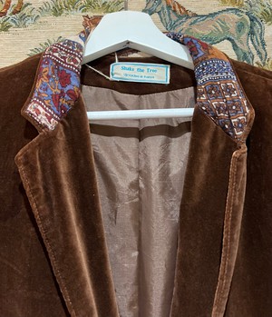 Brown Velvet Upcycled Blazer from MPIRA