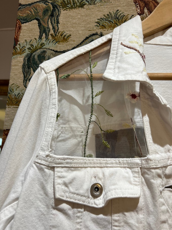 Upcycled White Denim Laced Jacket from MPIRA