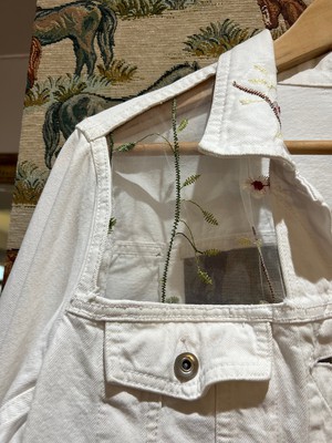Upcycled White Denim Laced Jacket from MPIRA