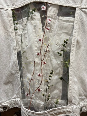 Upcycled White Denim Laced Jacket from MPIRA