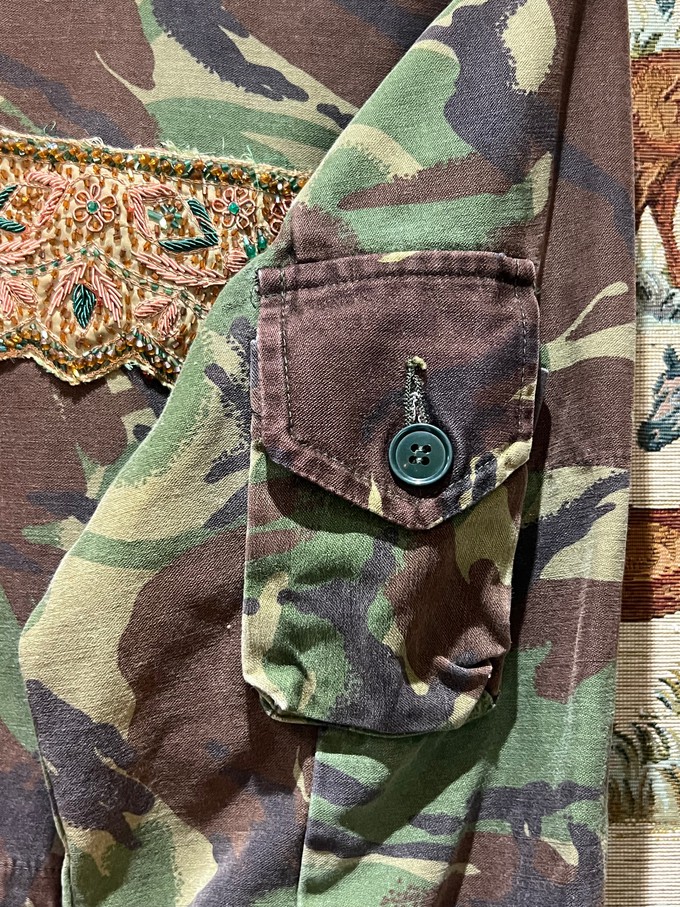 Upcycled genuine camo jacket from MPIRA