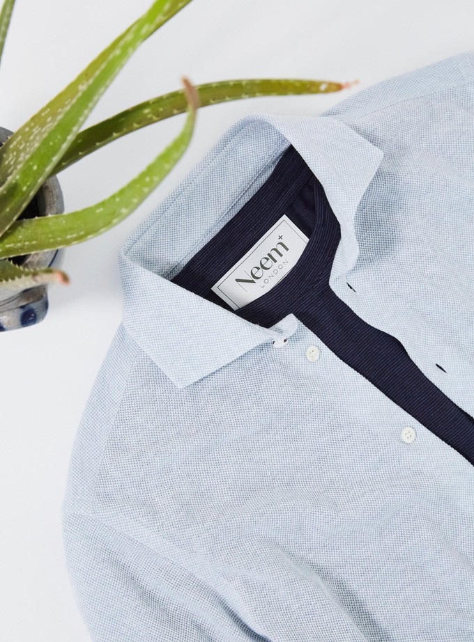 Recycled Sky Dobby Cut Away Shirt from Neem London