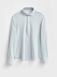 Recycled Italian Sky Dobby Popover Shirt via Neem London