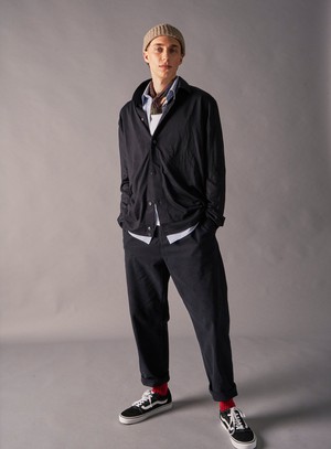 ZQ Merino Super 120s Wool Navy Jersey Shirt from Neem London