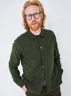 Recycled Italian Green Flannel Shirt Jacket via Neem London