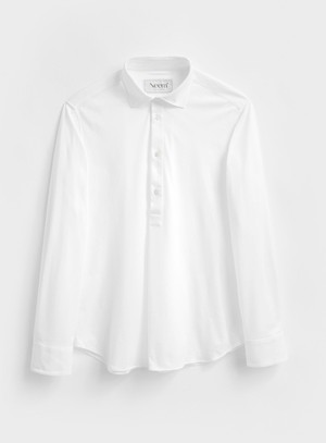 Recycled Italian White Popover Cut Away Shirt from Neem London
