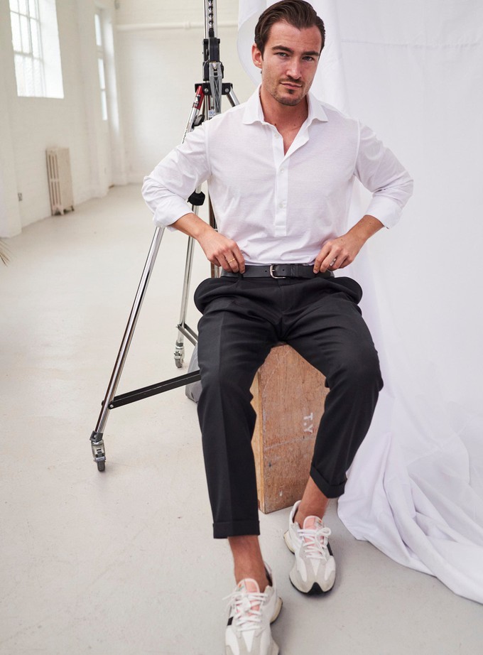 Recycled Italian White Popover Cut Away Shirt from Neem London