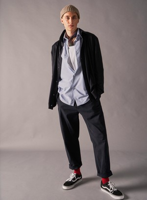 ZQ Merino Super 120s Wool Navy Jersey Shirt from Neem London