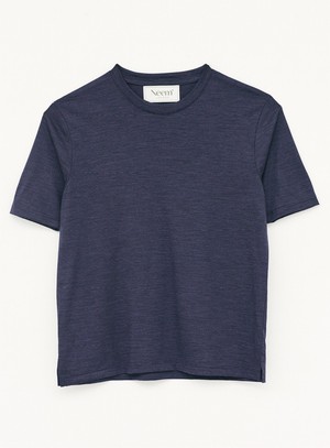 ZQ Merino Navy Stripe Super 120s T-Shirt from Neem London