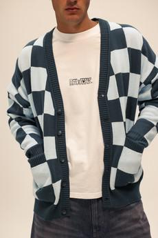 Checkered Blue Cardigan via NWHR