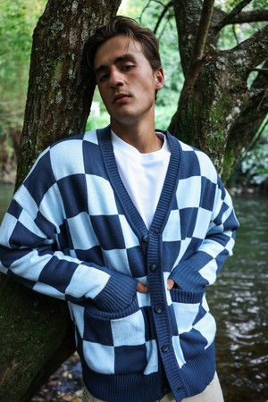 Checkered Blue Cardigan from NWHR