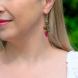 Lightning Bolt Recycled Skateboard & Resin Earrings from Paguro Upcycle