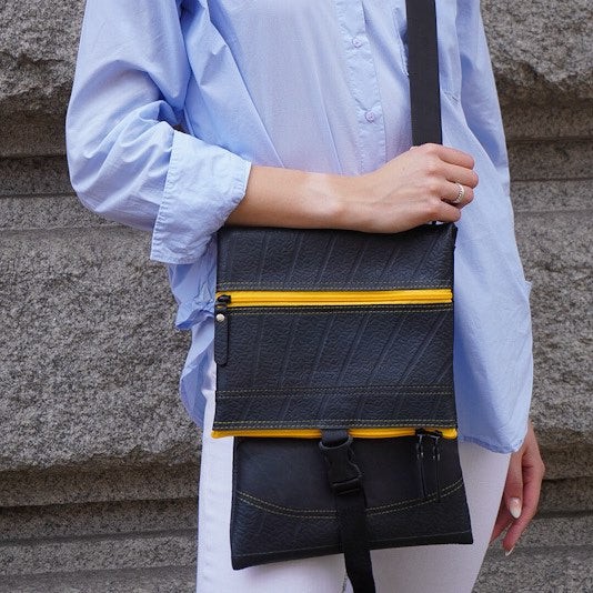 Jen Recycled Rubber Crossbody Bag (6 Colours Available) from Paguro Upcycle