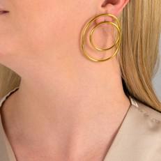 Dira Recycled Brass Statement Earrings via Paguro Upcycle