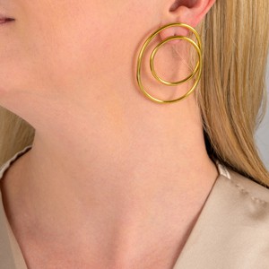 Dira Recycled Brass Statement Earrings from Paguro Upcycle