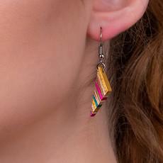 Soni Handmade Upcycled Skateboard Wooden Earrings via Paguro Upcycle