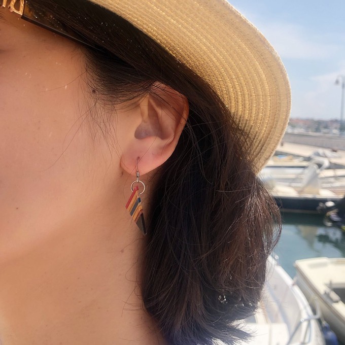 Soni Handmade Upcycled Skateboard Wooden Earrings from Paguro Upcycle