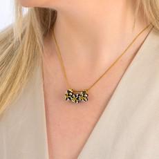 Reclaimed Wood Necklace with Floral Design - Kamboja Frangipani via Paguro Upcycle