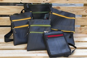 Maggie Upcycled Inner Tube Vegan Crossbody Bag - Eco Friendly from Paguro Upcycle