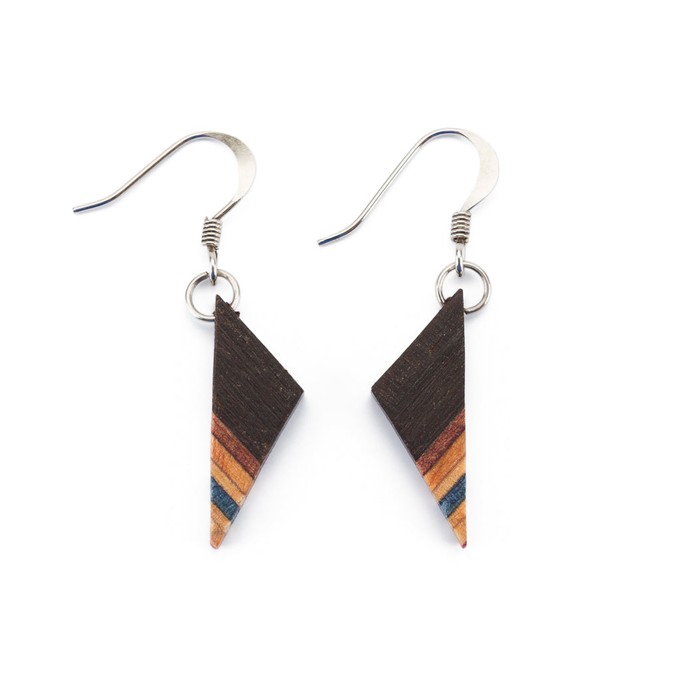 Soni Handmade Upcycled Skateboard Wooden Earrings from Paguro Upcycle