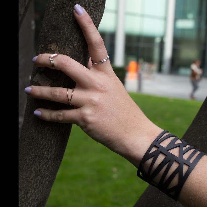 Paguro Upcycle Honeycomb Recycled Rubber Bracelet Eco Cuff from Paguro Upcycle