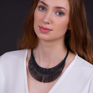 Fishbone Upcycled Inner Tube Necklace from Paguro Upcycle