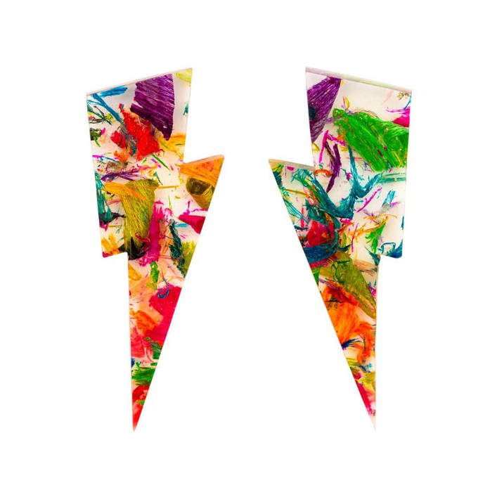 Lightning Bolt Recycled Skateboard & Resin Studs from Paguro Upcycle