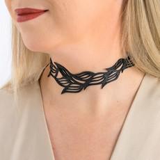 Jasmine Recycled Rubber Choker Necklace Eco-Friendly via Paguro Upcycle