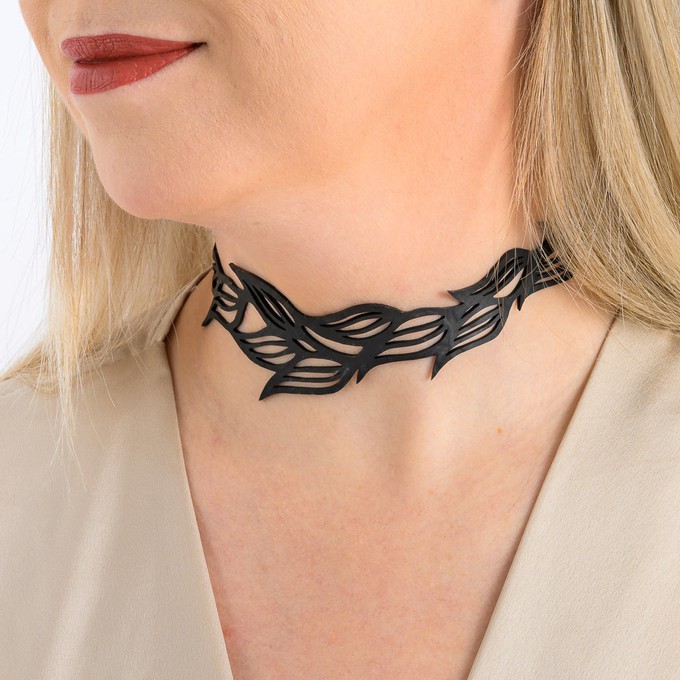 Jasmine Recycled Rubber Choker Necklace Eco-Friendly from Paguro Upcycle