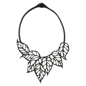 Monstera Leaf Upcycled Inner Tube Statement Necklace from Paguro Upcycle