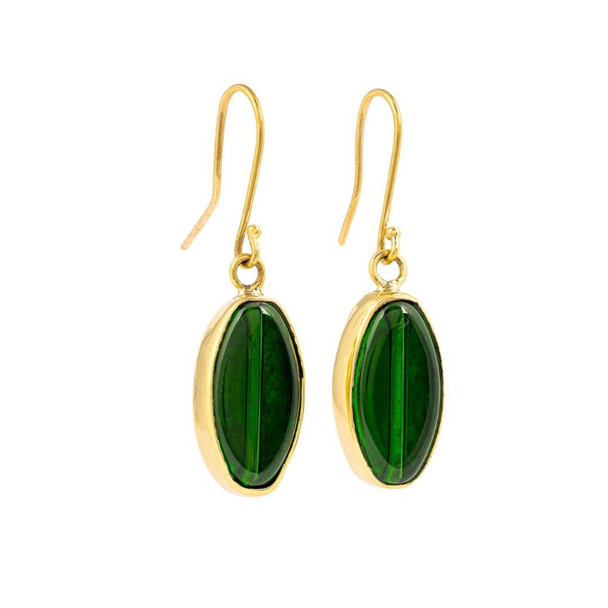 Tena Recycled Glass & Brass Earrings from Paguro Upcycle