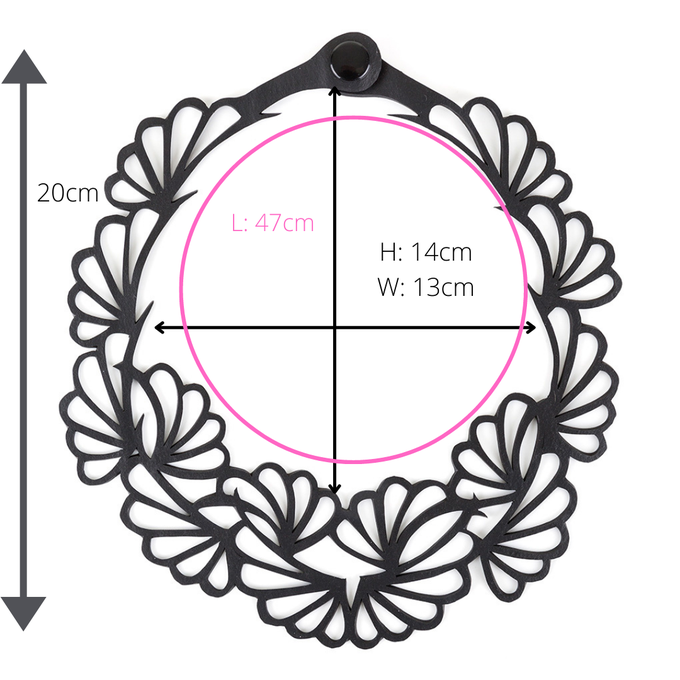 Violets Upcycled Statement Vegan Flower Necklace from Paguro Upcycle