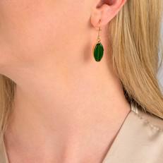 Tena Recycled Glass & Brass Earrings via Paguro Upcycle