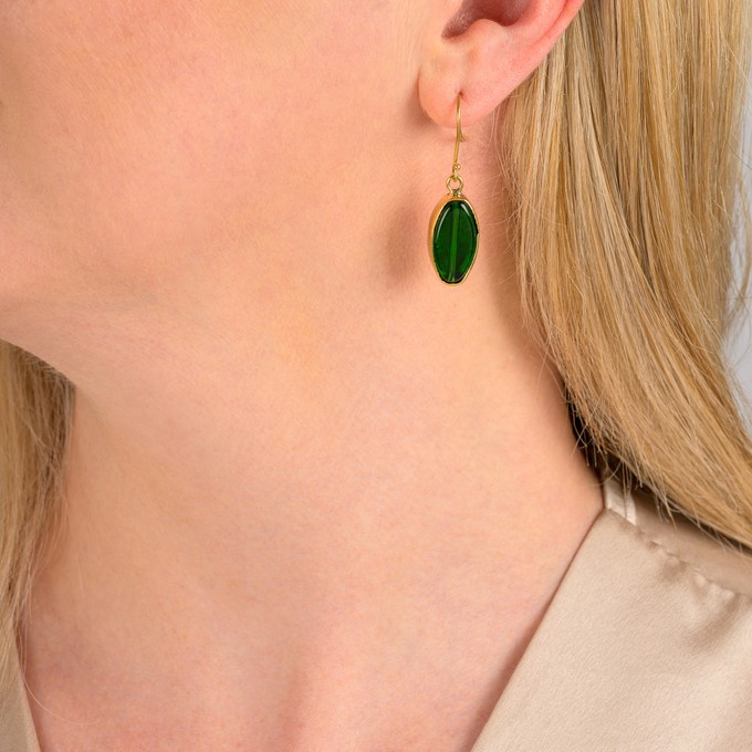Tena Recycled Glass & Brass Earrings from Paguro Upcycle