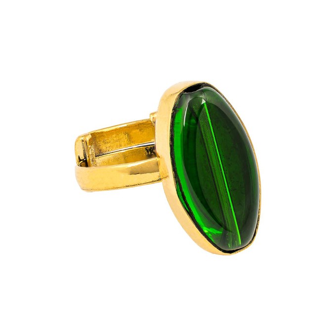 Tena Recycled Brass & Glass Adjustable Ring from Paguro Upcycle