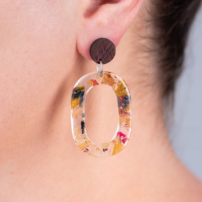 Opal Statement Recycled Skateboard & Resin Earrings from Paguro Upcycle