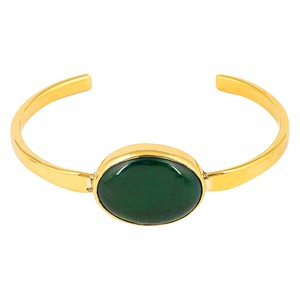 Tena Recycled Glass & Brass Adjustable Bangle from Paguro Upcycle