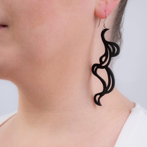 Tamara Statement Art Deco Rubber Earrings from Paguro Upcycle