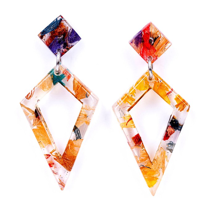 Trixie Statement Recycled Skateboard & Resin Earrings from Paguro Upcycle