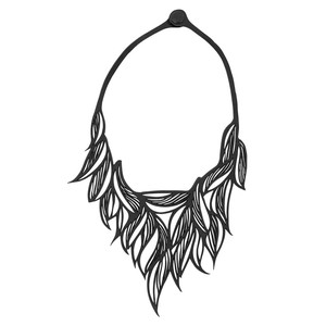 Paguro Upcycle Sula Vine Recycled Rubber Necklace with Leaf Design from Paguro Upcycle