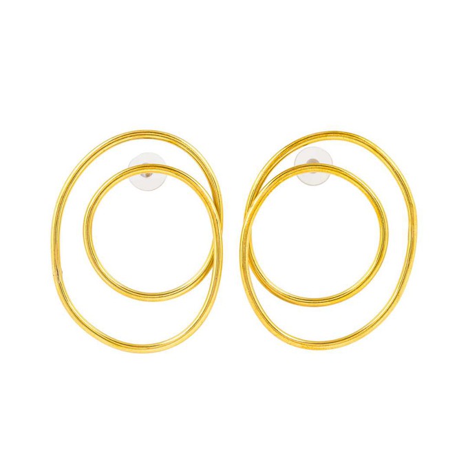 Dira Recycled Brass Statement Earrings from Paguro Upcycle