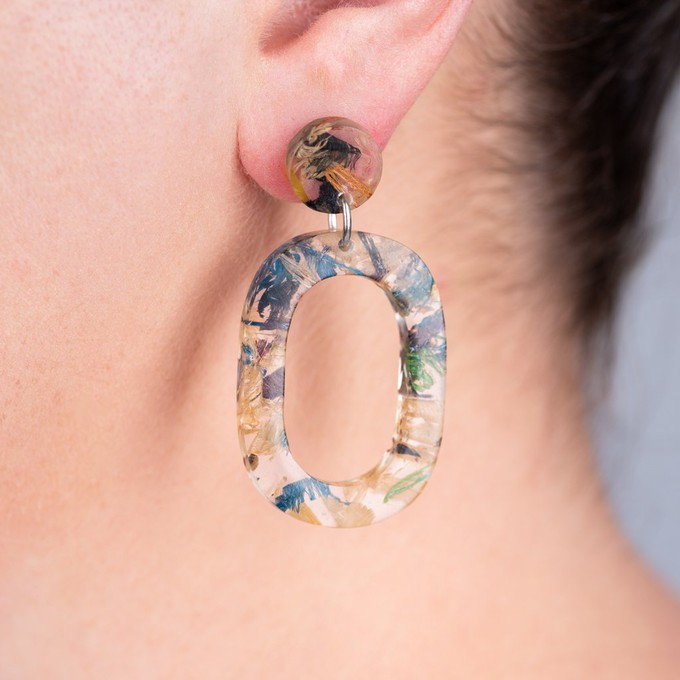 Opal Statement Recycled Skateboard & Resin Earrings from Paguro Upcycle