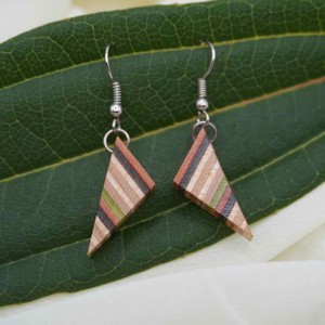 Soni Handmade Upcycled Skateboard Wooden Earrings from Paguro Upcycle