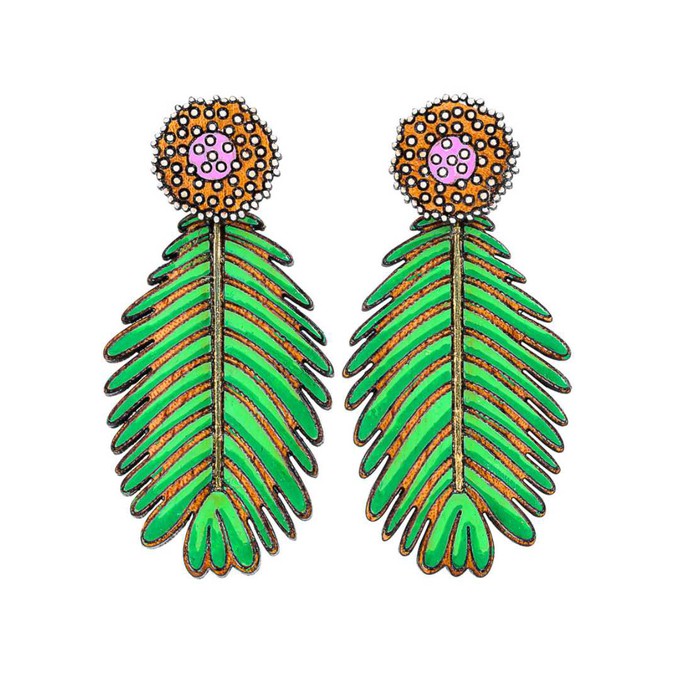 Paguro Upcycle Mimosa Reclaimed Wood Earrings from Paguro Upcycle