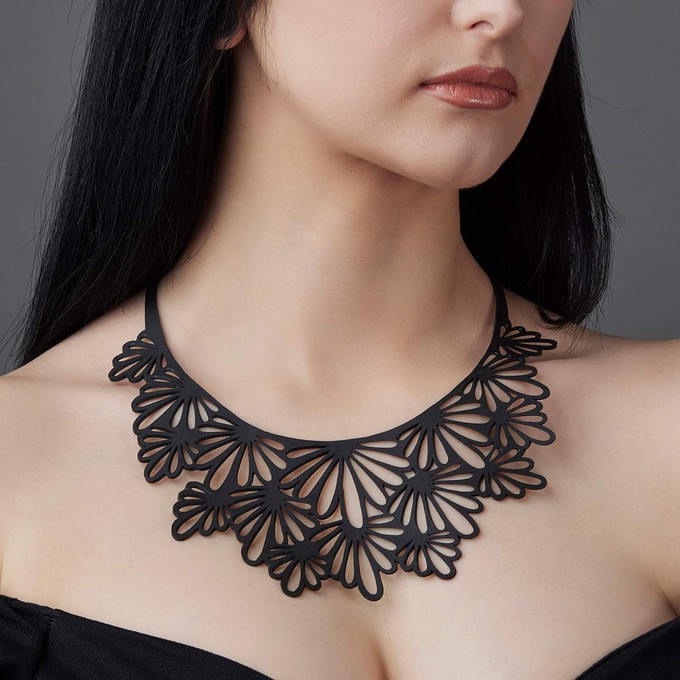Marigold Statement Recycled Rubber Necklace from Paguro Upcycle